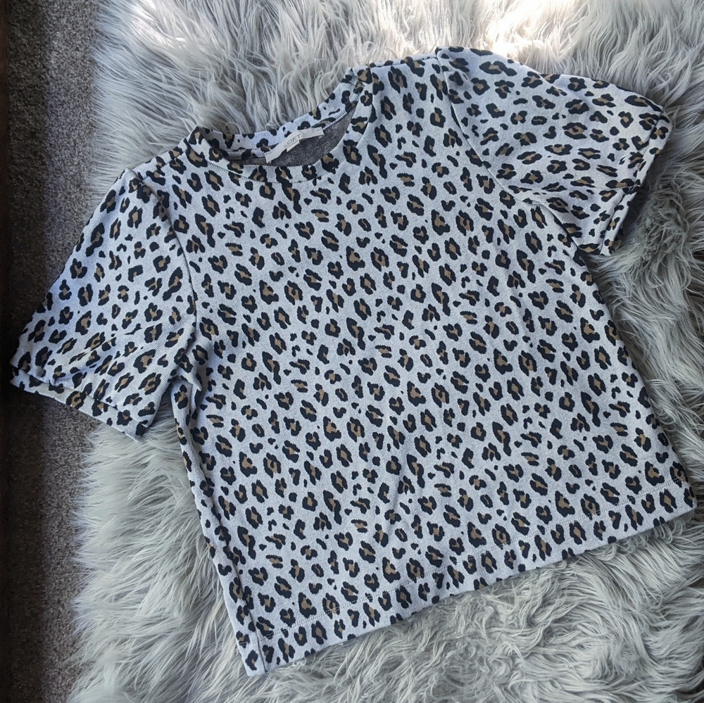 LOFT leopard puff sleeve top S (sold out online!)